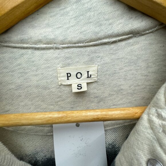 POL Knit Jacket Womens Small Swish‎ Splash Tie Dye Boxy Raw Front Hem Oversized - Picture 7 of 12